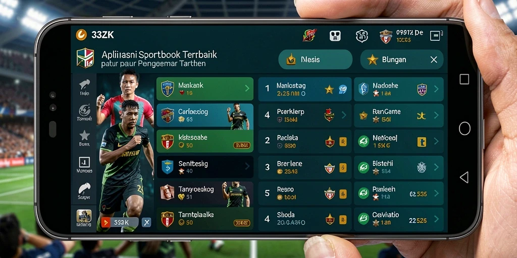 Tampilan menarik dari aplikasi 33ZK saat menampilkan taruhan olahraga.