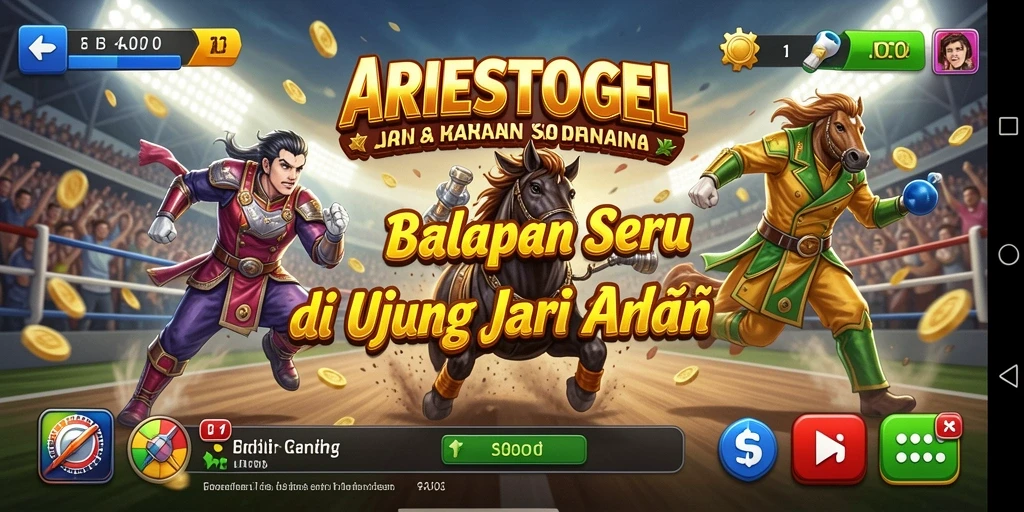 Tangkapan layar ARIESTOGEL menampilkan aksi balapan yang mendebarkan.