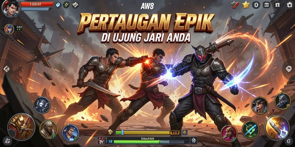 Gambaran seru dari gameplay pertarungan di AW8.