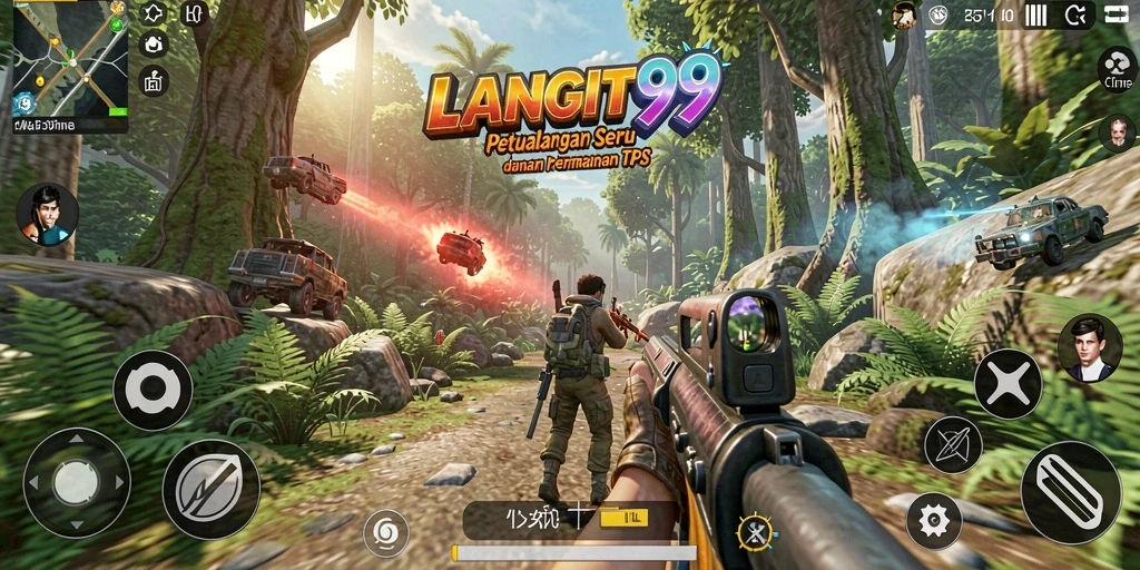 Tampilan intens aksi permainan LANGIT99 yang mendebarkan.