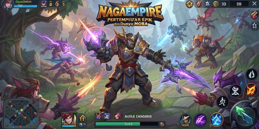 Tampilan gameplay seru dari NAGAEMPIRE di arena pertempuran.