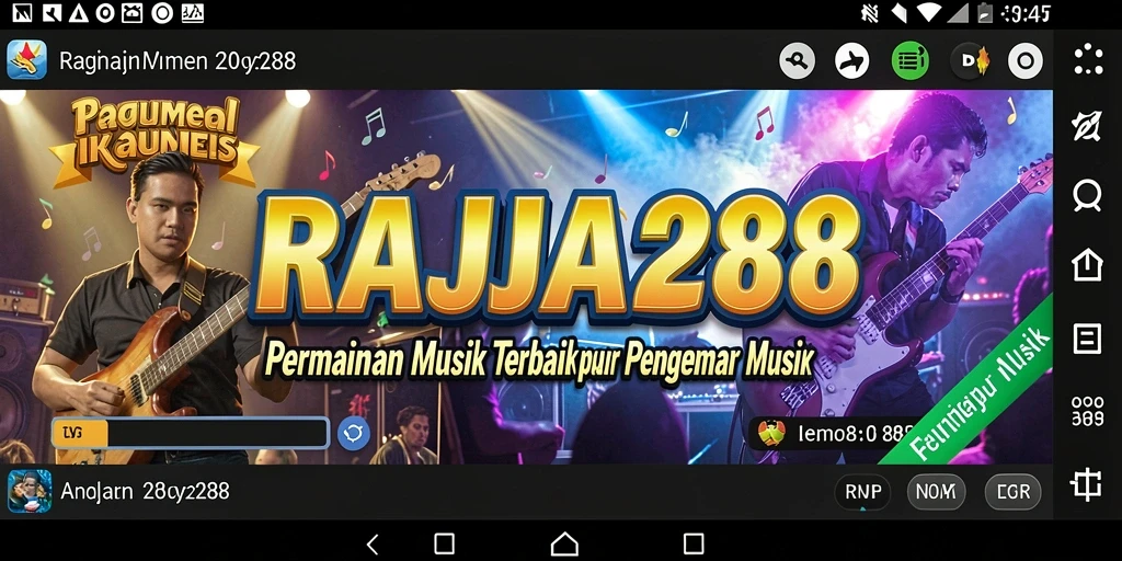Tampilan menarik dari permainan RAJA288 dengan alunan musik yang seru.