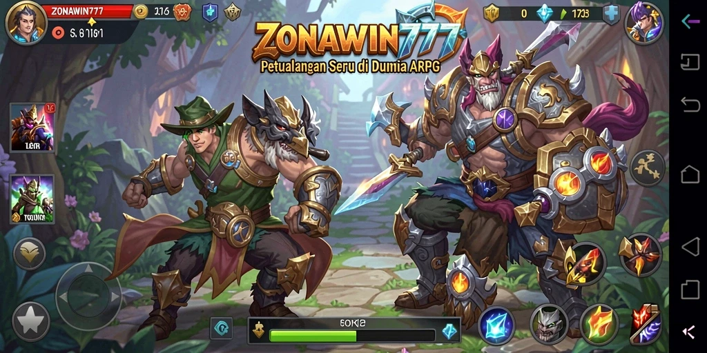 Tampilan gameplay mendebarkan dari ZONAWIN777 dengan aksi petualangan ARPG.